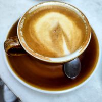 Oat flat white at Loaf Sourdough Bakery in Utrecht