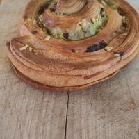 Savoury croissant with pesto, olives and cheese at Loaf Sourdough Bakery in Utrecht