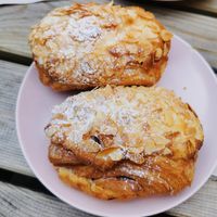 Almond and Chocolat croissant (they are huge) at Loaf Sourdough Bakery in Utrecht
