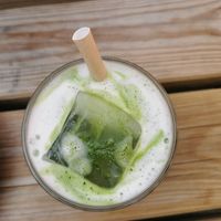 Iced Matcha Latte at Loaf Sourdough Bakery in Utrecht