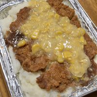 Fried Chick’n with mashed potatoes and corn bowl   at Freakin' Vegan - Take Out & Delivery in Ridgewood