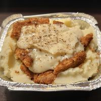 Country fried chicken with gravy and mashed potatoes  at Freakin' Vegan - Take Out & Delivery in Ridgewood