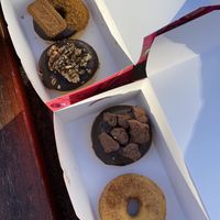 Cinnamon, choc, peanut and lotus  at Royal Donuts in Frankfurt