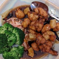 Vegan Beef with pineapple - superb at The Vegetable Garden in Silver Spring