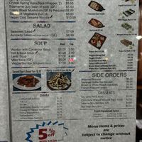 Most recent menu 10/22  at The Vegetable Garden in Silver Spring