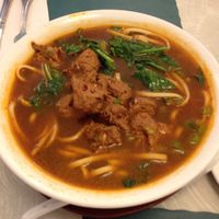 Beef  (seitan) noodle soup made at The Vegetable Garden in Silver Spring