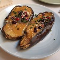 Starter / Roasted aubergine with miso sauce at La China Mandarina in Madrid