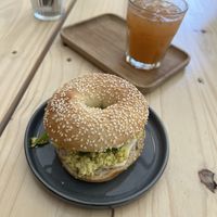 Seasonal Bagel  at NEØ Coffee House in Barcelona