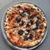 Vegan cheese, mushrooms, and onions  at Crust & Craft in Rehoboth Beach