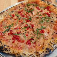 Vegan cheese, caramelized onions, roasted bell peppers at Crust & Craft in Rehoboth Beach