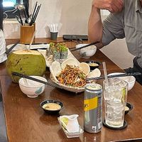 Banana flower salad, signature spring rolls and drinks  at Lien Toa in Ho Chi Minh City