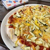 Vegan pizza at Mozaika in Uherske Hradiste