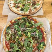 Vegan pizza pictured on bottom  at Blaze Pizza in Tampa