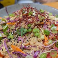 Thai peanut bowl at VeZa in Belgrade