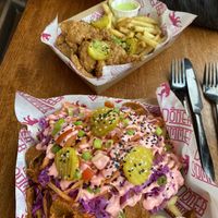 Doner teller and fried chick’n platter at Döner Summer in Leeds