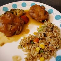 General Tso's Chicken, Sesame Chicken & Veggie Fried Rice. at Yuan Fu in Rockville