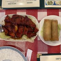 Appetizers: roasted duck and spring rolls  #Veganuary at Yuan Fu in Rockville