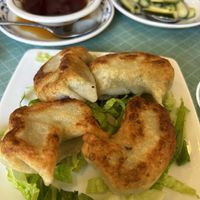 Pan fried dumplings (the spinach filling was good)   at Yuan Fu in Rockville