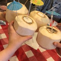 When you order a coconut water, they bring you a coconut!  at Yuan Fu in Rockville