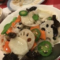 Lotus root dish with white sauce, incredible flavor and no oil wonderful dish!  at Yuan Fu in Rockville