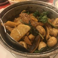 Veggie duck with basil and ginger in hot pot at Yuan Fu in Rockville