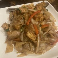 Drunken noodles with tofu and no egg; staff seemed very knowledgeable about how to make this dish vegan.   at The Basil in Carson City