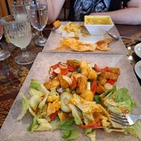 Sweet and sour tofu and sake at The Basil in Carson City