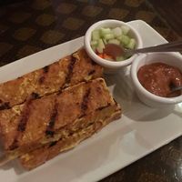 Tofu satay with almond butter sauce. Tasty!  at The Basil in Carson City