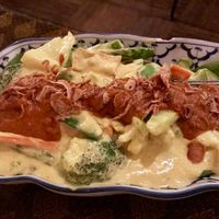 Pra-rang (or something like that?) Yelliw curry with almond butter sauce. Good! at The Basil in Carson City