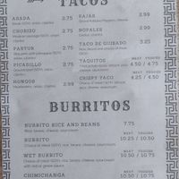 Menu and prices at SoyMexican in Las Vegas