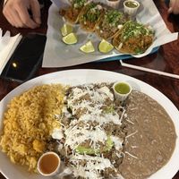 Really good and not expensive vegan food! I got the stuffed avocado and my husband got 4 tacos  at SoyMexican in Las Vegas