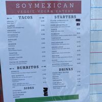 Menu  at SoyMexican in Las Vegas