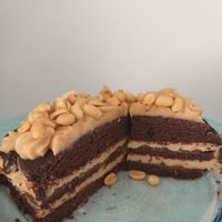 Peanut chocolat cake vegan gluten free at Vegantisch  in Alicante