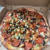 Vegan Big Sur with olives   at Pizza My Heart in Monterey