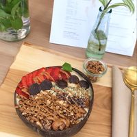 Smoothie bowl 🍓 at Beans & Nuts in Bern