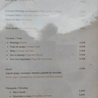 Menu at Nazari in Budens