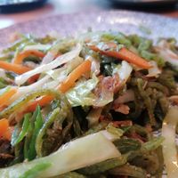 Homemade spinach noodles at Veganaa in Berlin