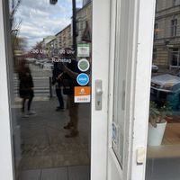 Window sticker straight up  at Veganaa in Berlin