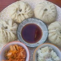 Dumplings with glass noodles and vegetables at Veganaa in Berlin
