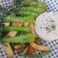 Pakchoi and fried tofu, delicious! at Veganaa in Berlin