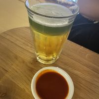 Beer with matcha  at Mori Cafe in Paris