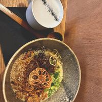 vegan ramen and a sesame drink at Mori Cafe in Paris