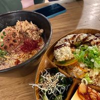 Tantanmen and bento box at Mori Cafe in Paris
