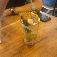 Homemade ice cream (sucre noir D’Okinawa)  at Mori Cafe in Paris