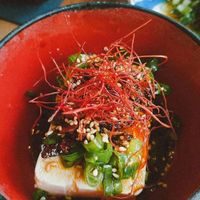 tofu soyeux et épices (entrée) at Mori Cafe in Paris