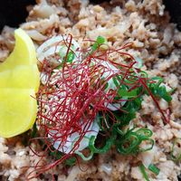 Terayaki don with vegan meat at Mori Cafe in Paris