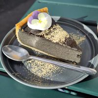 Black sesame flan at Mori Cafe in Paris