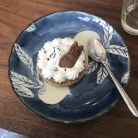 Tartelette with yuzu and meringue, it was delicious 🤤 at Mori Cafe in Paris