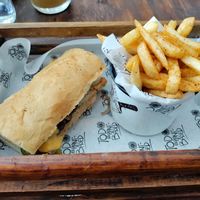 Philly cheese steak with smokey fries at Planticeria in Panama City