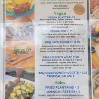 Vegan menu at Impact Island Cafe in Ocala